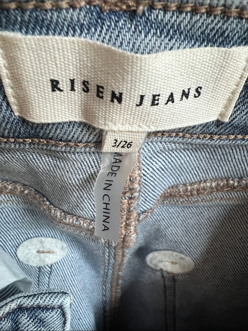 risen Light Blue Wide-Leg Jeans with White Side Stripe 3/26 - Picture 9 of 11